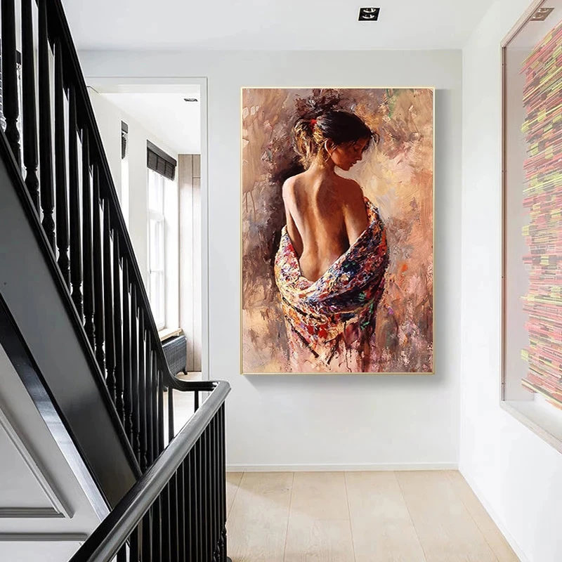 

Абстрактная Картина на холсте, полуобнаженная женщина, картина маслом, привлекательный постер красоты, украшение для гостиной, картина без рамки
