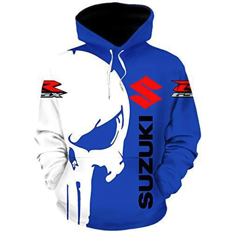 

2021 Spring and autumn men new 3D model hooded Suzuki car logo series top DIY cover trend street jacket
