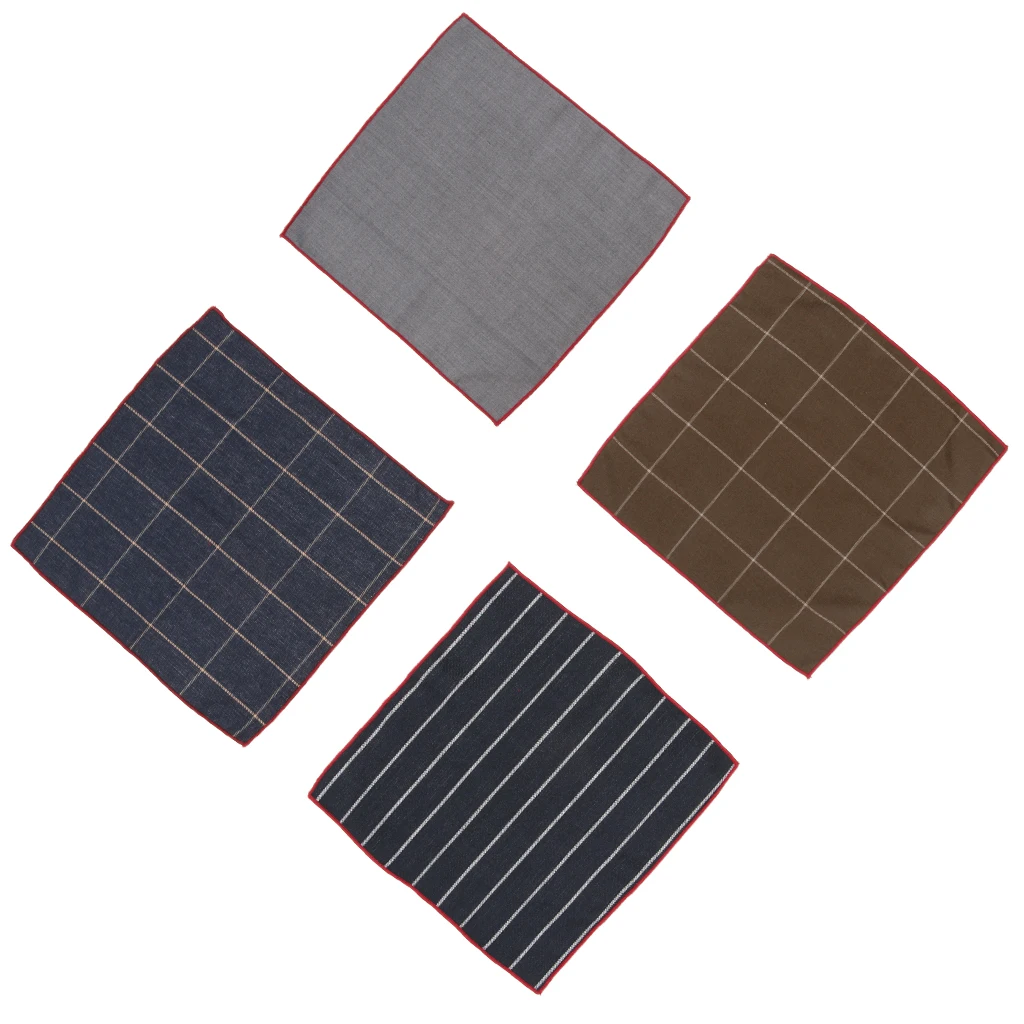 

1 шт. хлопковый клетчатый мужской носовой платок квадратные декоративные костюмы сетчатый носовой платок 24x24 см