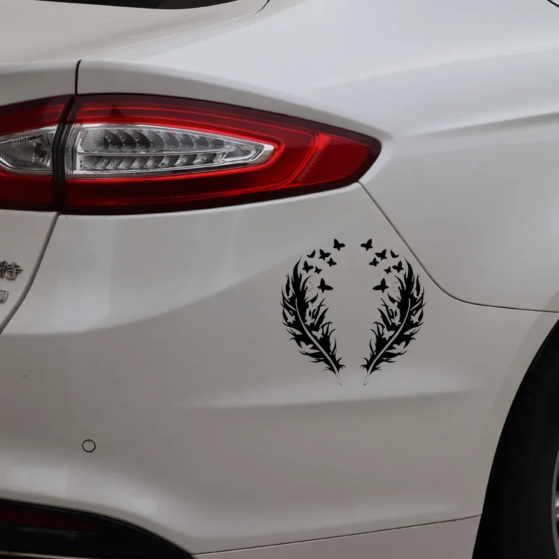 Aliauto креативные автомобильные стикеры виниловые перья бабочки романтический