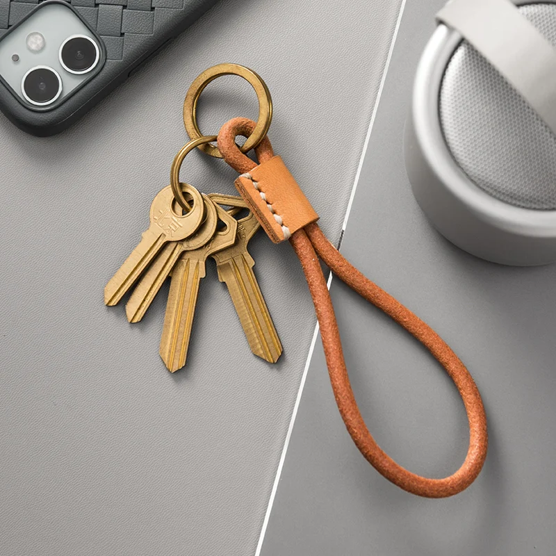 Брендовые винтажные кожаные дизайнерские Брелоки для ключей ручной работы