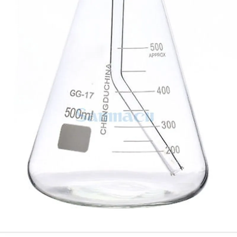 500 мл коническая бутылка для мытья треугольная пробка бутылок с заземлением 24/29