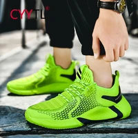 cyytl green mens fashion breathable running shoes comfortable lightweight tennis trainers sneakers sports plus size shoes