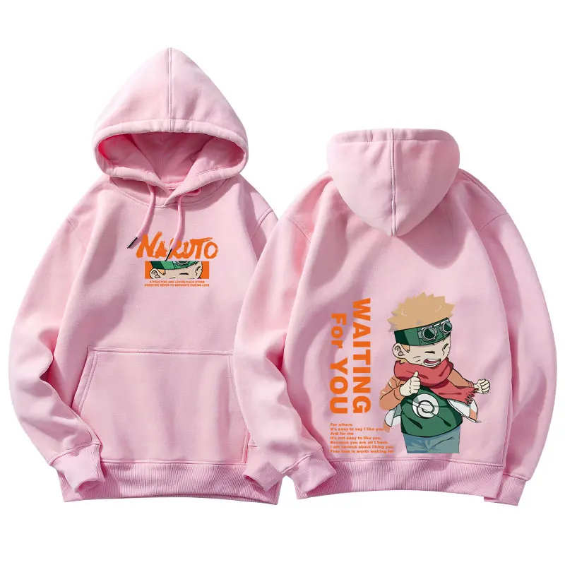 

Harajuku Sweatshirt Naruto Hinata Couple wear Hoodies Unisex Casual Japanese Anime Printed Men's HoodieS Male Streetwear Fashion