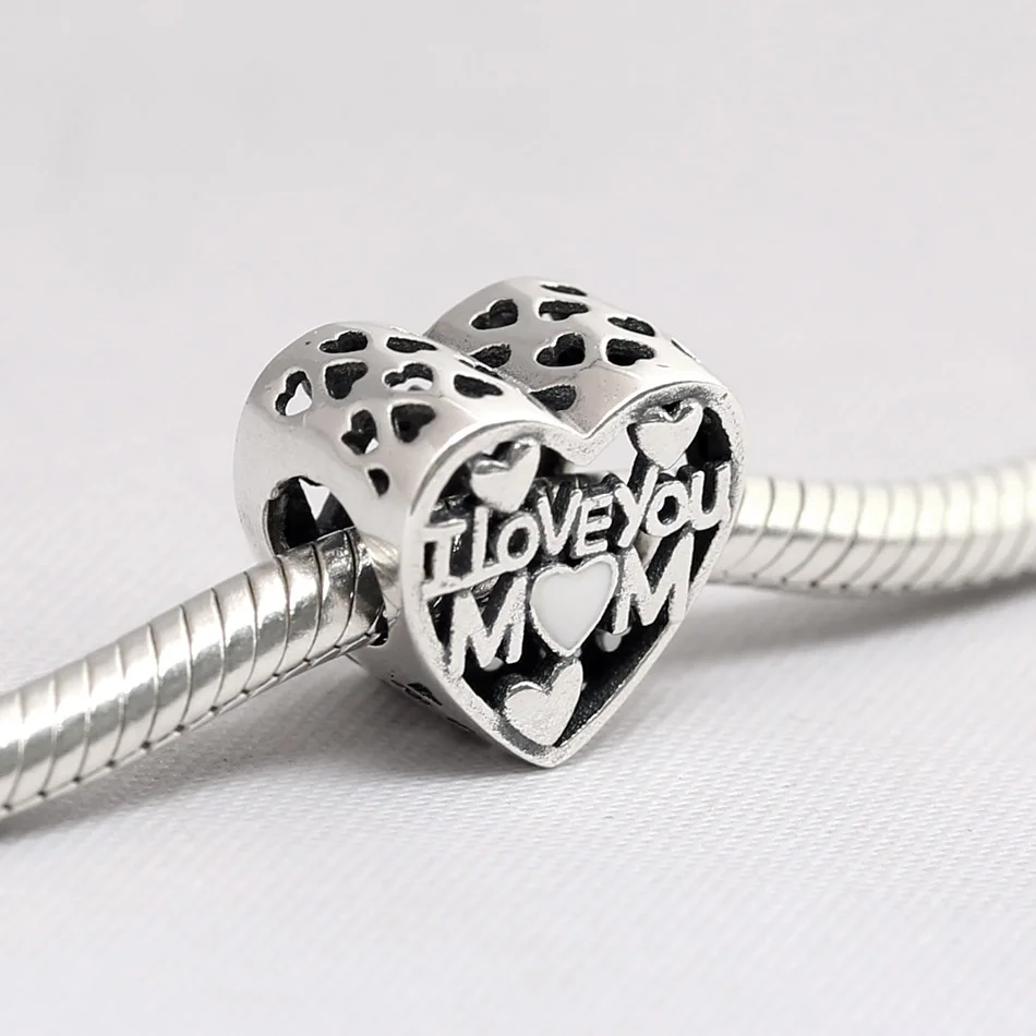 Оригинальные винтажные ажурные бусины Я люблю тебя мама подходят для женского