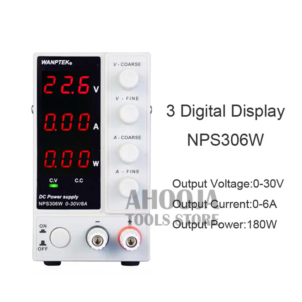 Мини источник питания NPS306W с дисплеем регулируемый цифровой импульсный