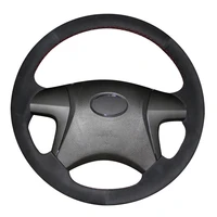 diy non slip durable black suede car steering wheel cover for toyota highlander 2009 2014 camry 2007 2011