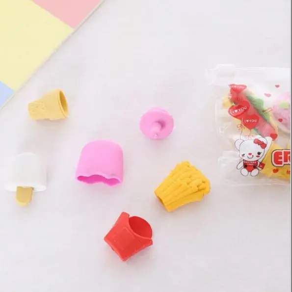 12 упак./лот забавная DIY Резиновые Еда ластики в форме письма канцелярские