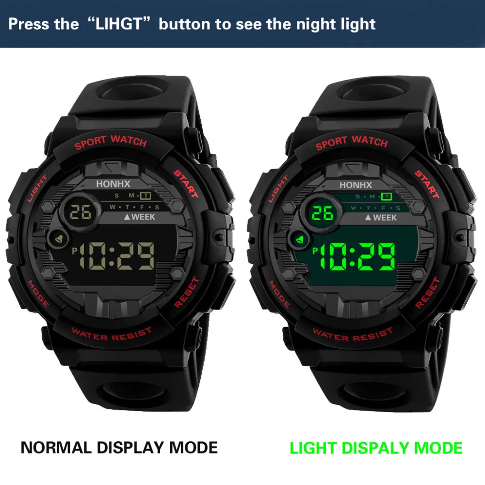 Модные часы для мужчин Reloj Hombre для мужчин s цифровой светодиодный Спорт на открытом воздухе электронные часы honhx роскошный Дата наручные часы подарок на День Благодарения