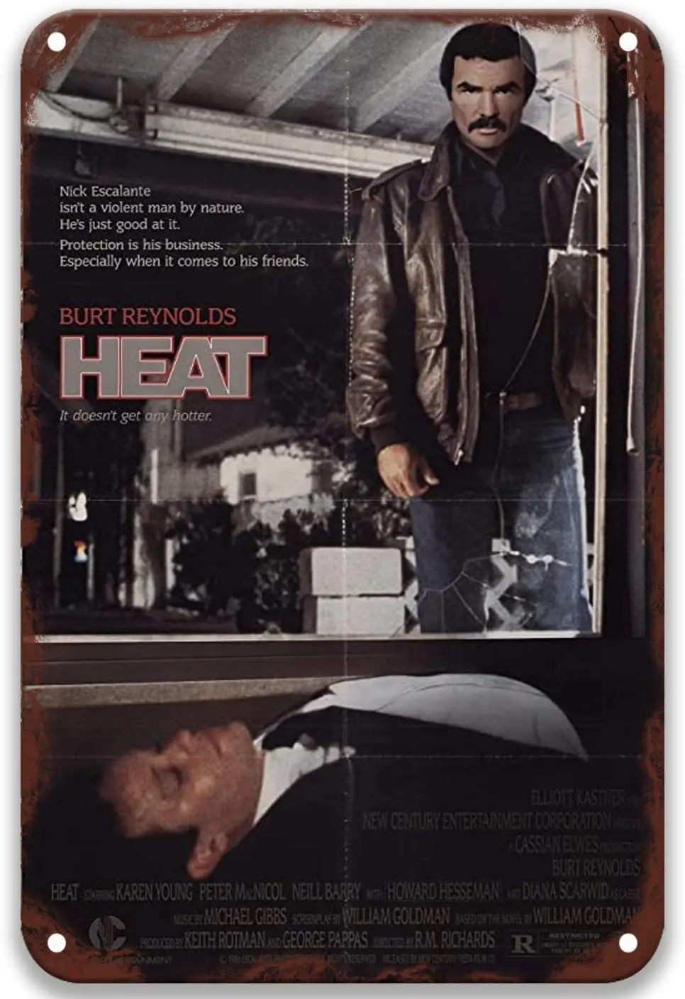

TGDB Heat (1986) Tin Signs Vintage Movies Poster Art Group for Country Home Decor Farmhouse Home Home Wall Office 8x12 Inches