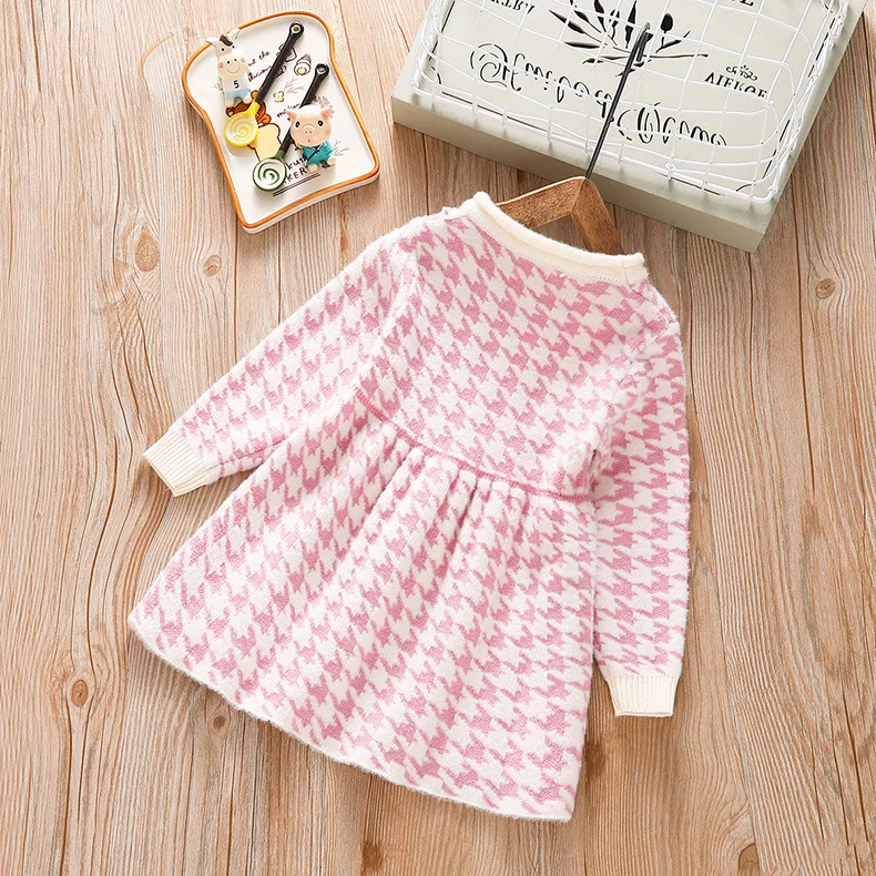 Girls Knitted Dress 2020 New Fashion High Quality Little Pullover Sweater Child Warm Clothes For Winter Autumn Dresses 4T | Детская