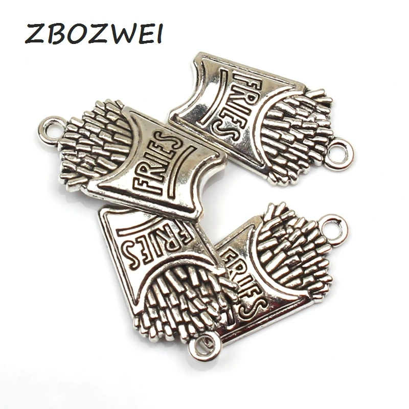 

10pcs Charms FRIES 25*14mm Tibetan Silver Plated Pendants Antique Jewelry Making DIY Handmade Craft