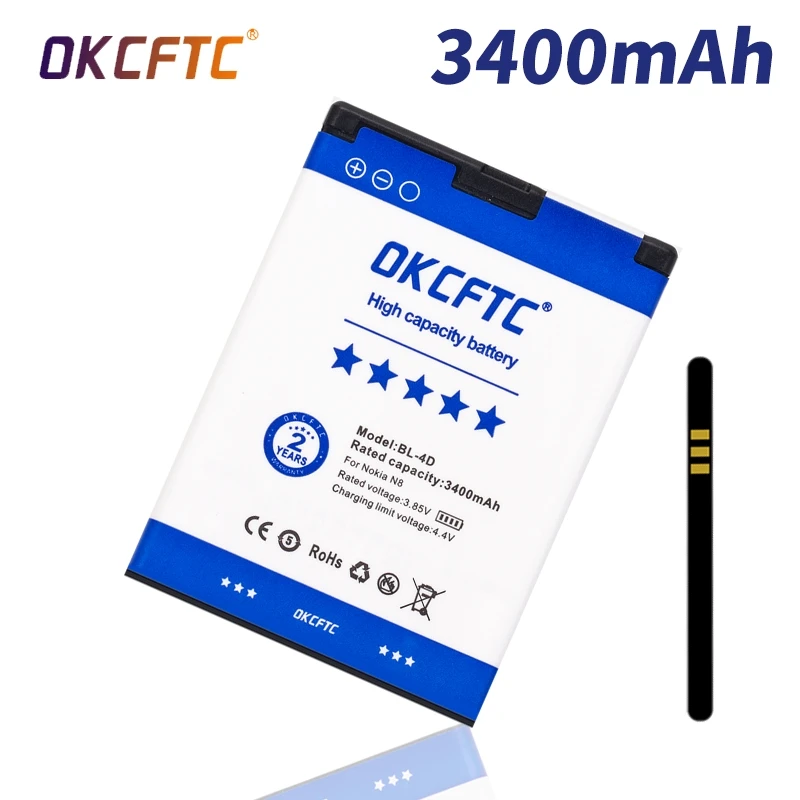Высококачественный аккумулятор 3400 мАч BL 4D для Nokia N97mini N8 BL-4D E5 N8-00 E7 E5-00 T7 E7-00 702T N5 808