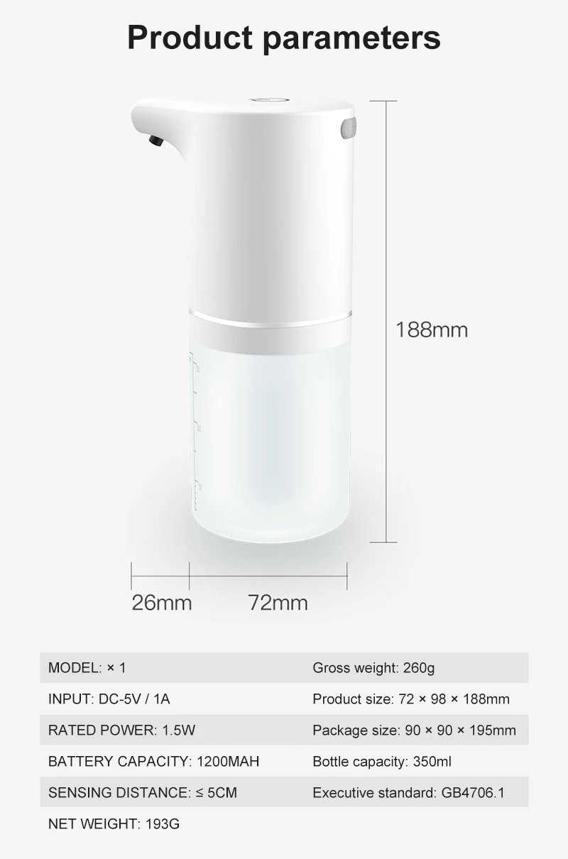 Умный дозатор мыла Xiaomi Mijia автоматический диспенсер для с инфракрасным датчиком