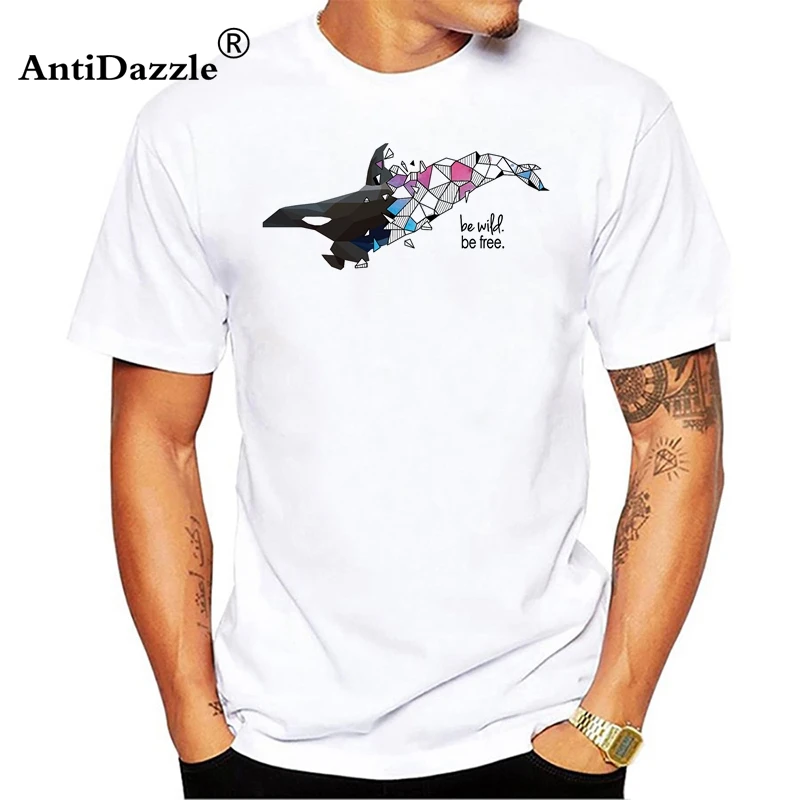 Модная Летняя мужская футболка с принтом и круглым вырезом геометрическим