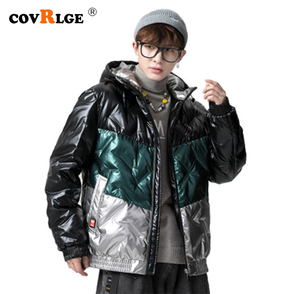 Covrlge Man Duck Down Jacket Light Thick Jackets Men Hooded 90 Fleece Jacket Ins Tooling Trend Big Pocket Down Jacket Men MWY037