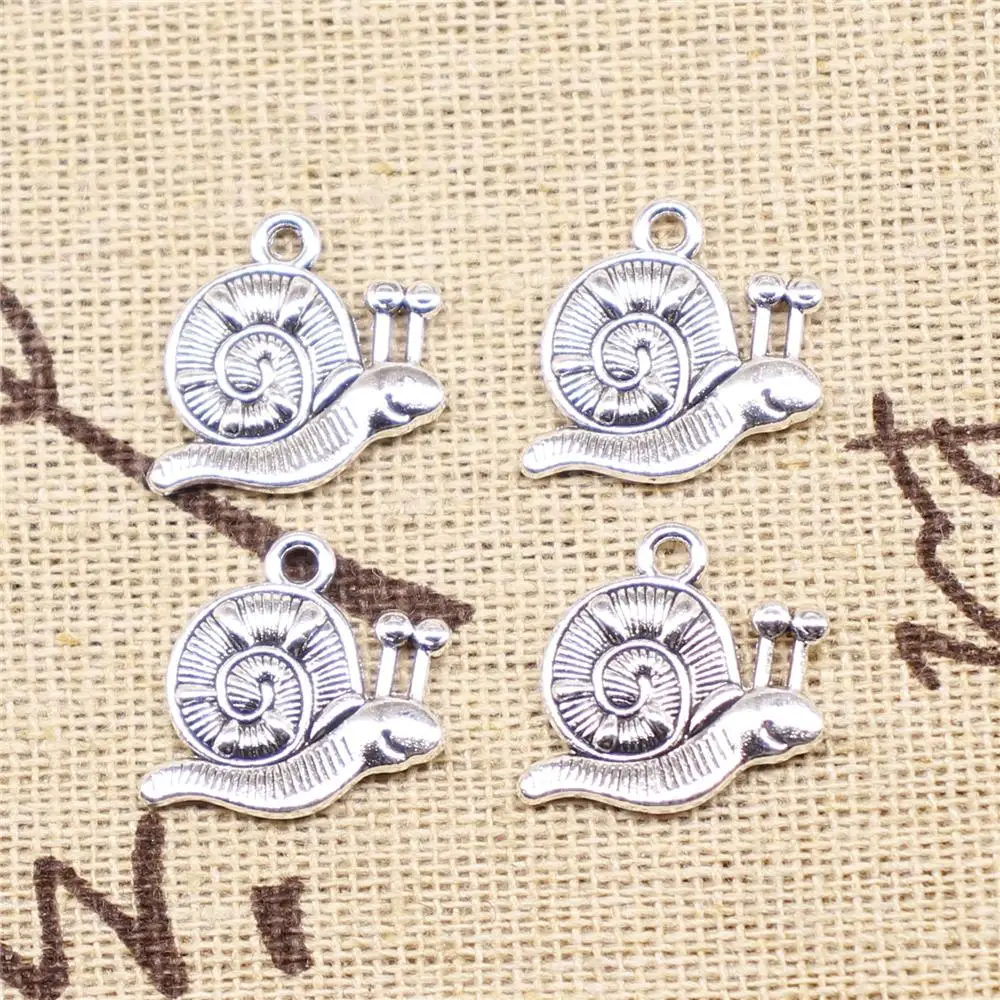 

Pendants Jewelry Making 5pcs 16x18mm Antique Silver Color Double-sided Snail Charms