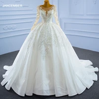 j67257 jancember new style white shiny rhinestone bridal wedding dress long sleeve transparent sequined %d1%81%d0%b2%d0%b0%d0%b4%d0%b5%d0%b1%d0%bd%d0%be%d0%b5 %d0%bf%d0%bb%d0%b0%d1%82%d1%8c%d0%b5 2021