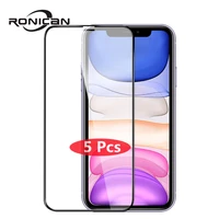 5pcslot full cover tempered glass for iphone 11 12 13 pro max x xs max xr 6s 7 8 plus se 2020 screen protector protective glass