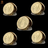 usa 50th anniversary of the moon landing gold commemorative coin moon mercury gemini apollo silver plated token coin collection