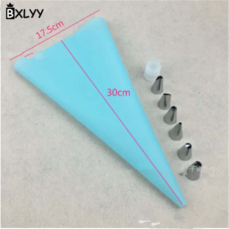BXLYY инструмент для торта десерт Zhua украшение 6 головок нержавеющая сталь декор рот силиконовый EVA украшения мешок кухонные аксессуары. 8z