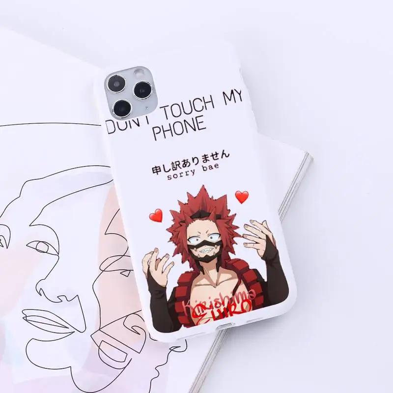 

kirishima Anime My Hero Academia Phone Case Candy Color for iPhone 6 7 8 11 12 s mini pro X XS XR MAX Plus