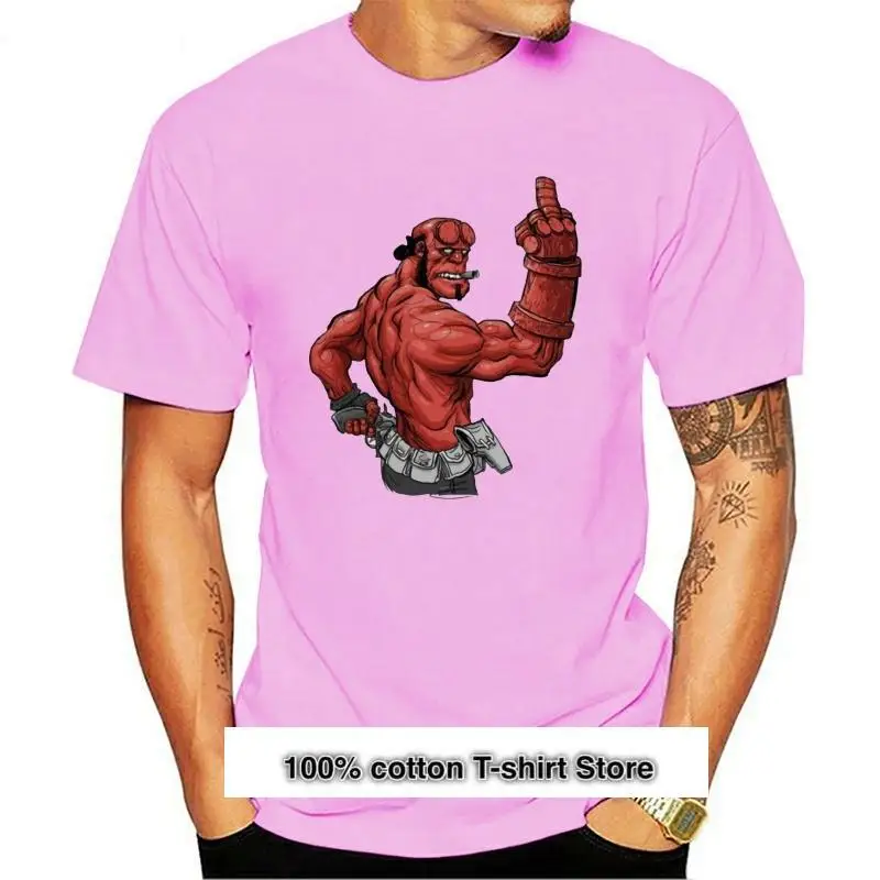 Camiseta Hellboy для мужчин развлекательная картинка с мультяшным принтом мангой -