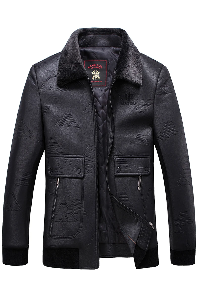 

2021 new style winter leather jacket for men L-4XL 3XL motorcycle leather jacket men warm thick mens clothes jacket
