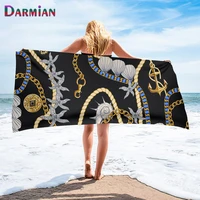darmian luxury home bathroom function absorbent towels beachvintage gold chain design pattern quick dry portable soft bath towel