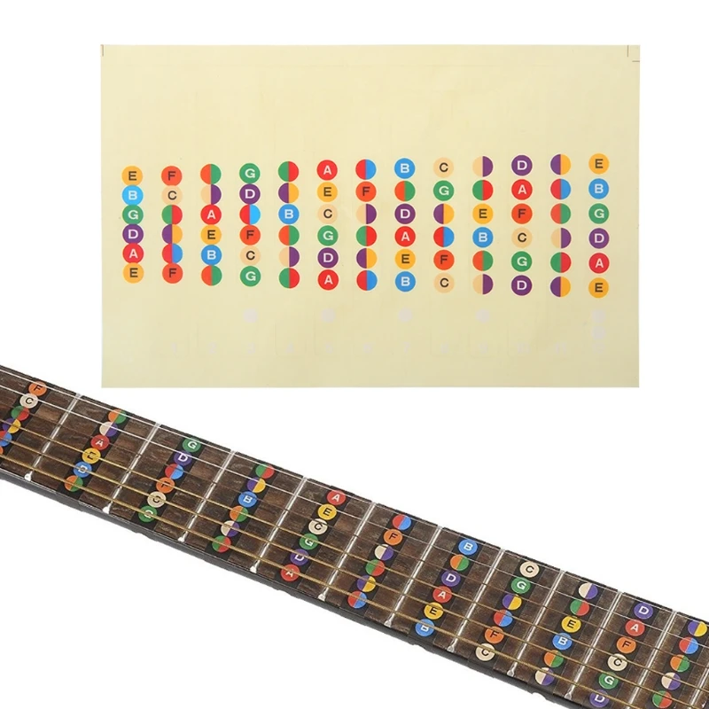 Guitar Accessories Scale Sticker Neck Fingerboard Fret Board Note Learn Practice | Спорт и развлечения