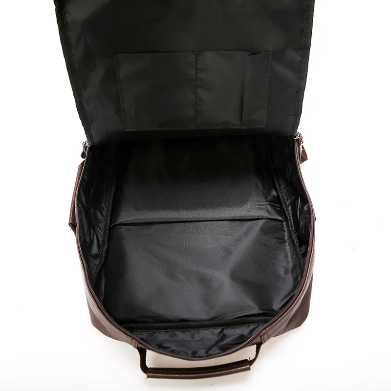 

2021 New Male Fashion Casual Bag Men Women Waterproof Backpack for Travel Quality PU Leather Backpacks Laptop Computer Bookbag