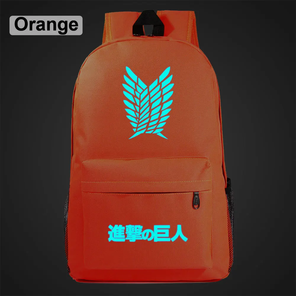 Новый стиль аниме атака на Титанов рюкзак светящаяся школьная сумка Оксфорд