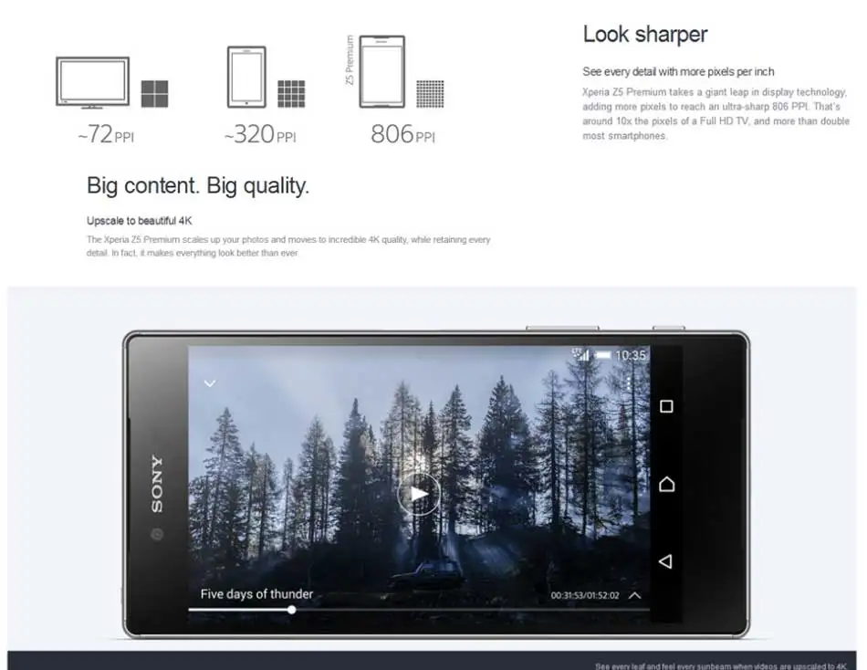 Мобильный телефон sony Xperia Z5 Premium E6853 3 ГБ 32 ГБ 4G LTE NFC 2160x3840 5,5 дюйма Snapdragon 3430 мАч телефон