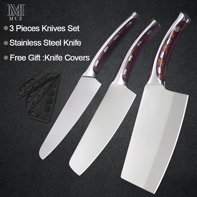 Горячая Распродажа 4cr14mov набор кухонных ножей из нержавеющей стали разделочный