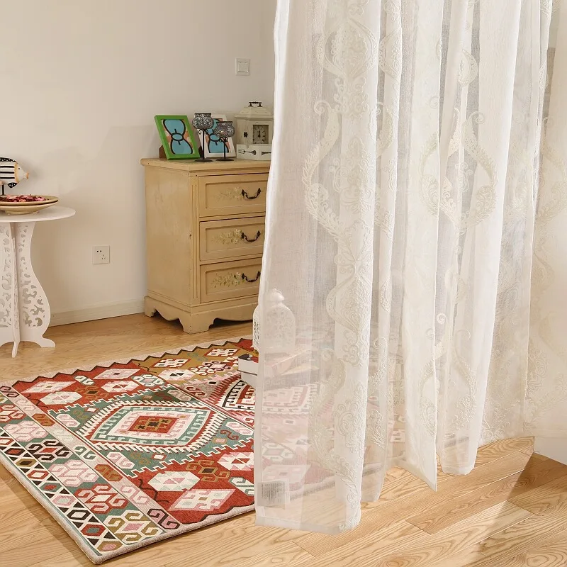Вышитая белая марлевая занавеска европейская пасторальная перегородка для