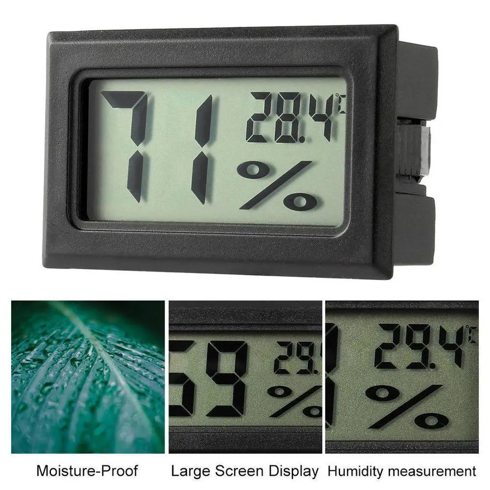 

Electronic Digital LCD Hygrometer Built-in Humidity Reptile Meter Tester Display Thermometer Temperature G5V0