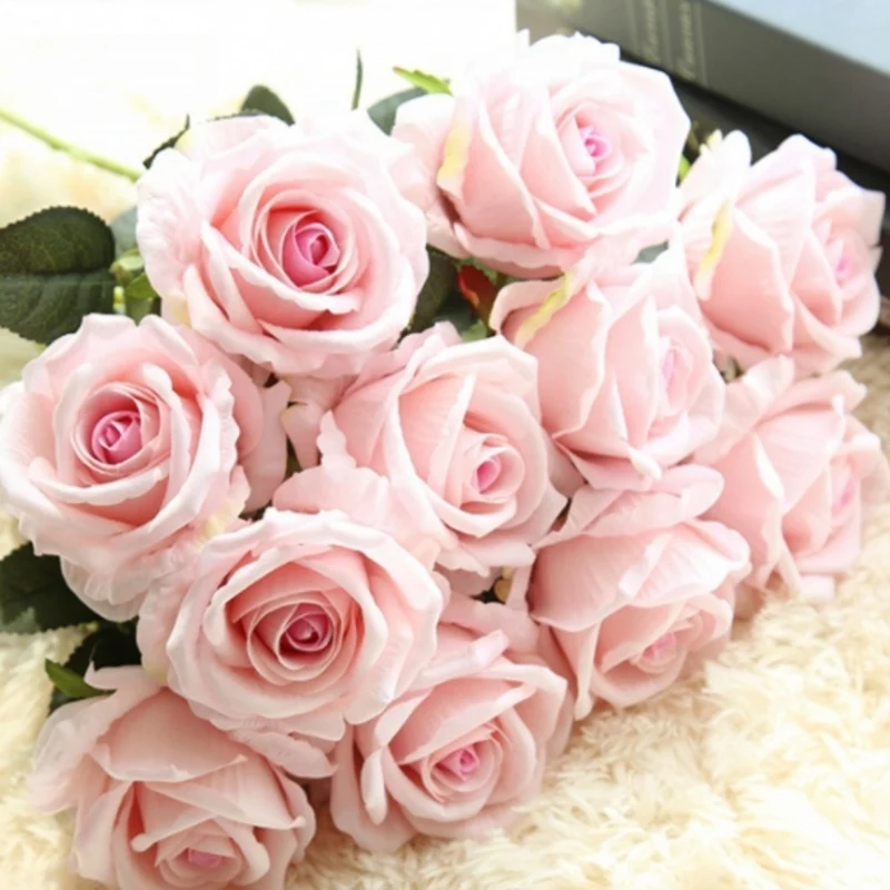 Отель 6 шт./лот Декоративные искусственные цветы Дома Шелковые Розы