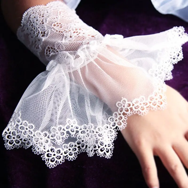 Корейские женские осенние поддельные рукава Вышивка цветочные кружева съемные