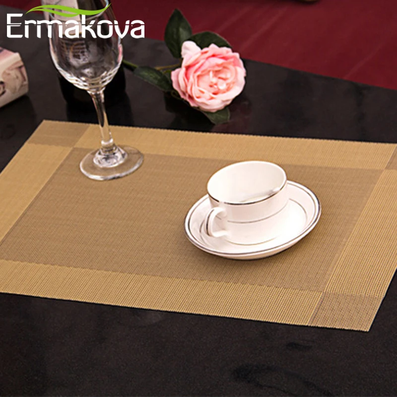 ERMAKOVA 4/6 шт. нескользящий коврик для стола из ПВХ тканый виниловый моющийся