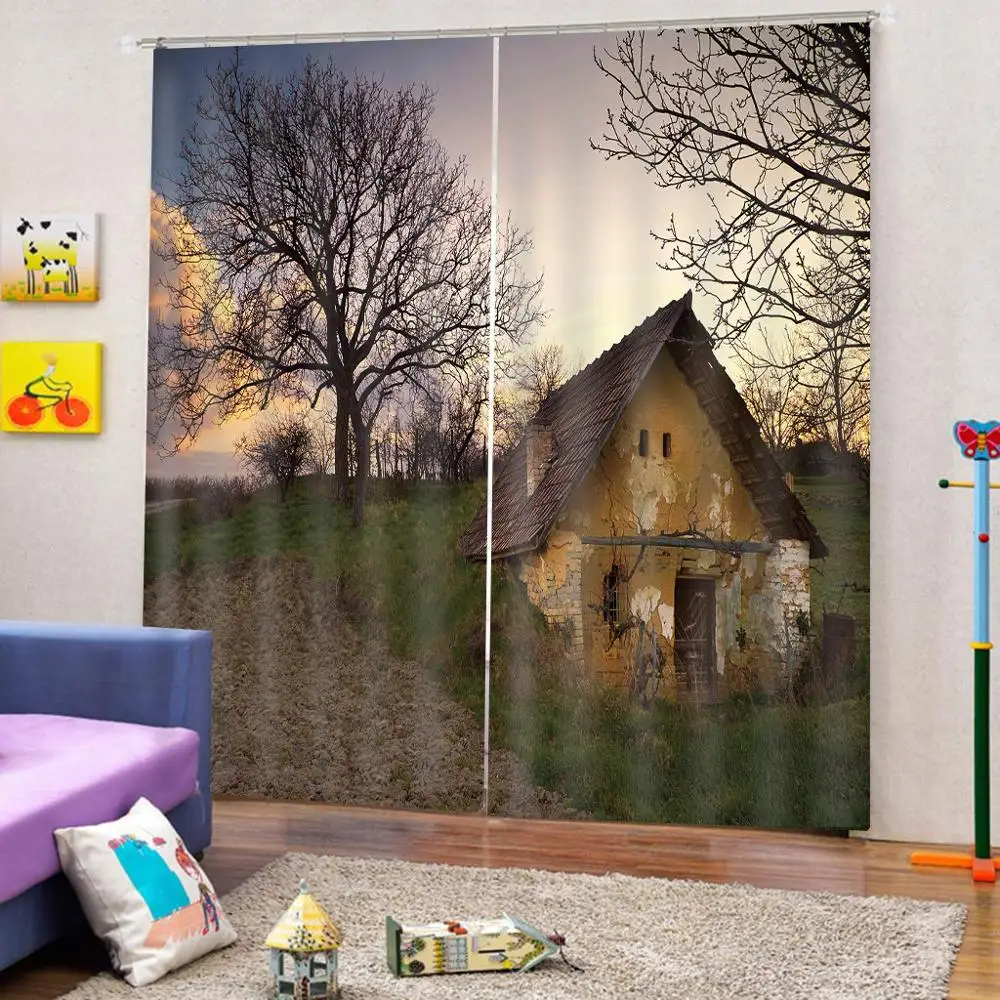 Стереоскопические занавески s пейзаж 3D Роскошные затемненные оконные гостиная