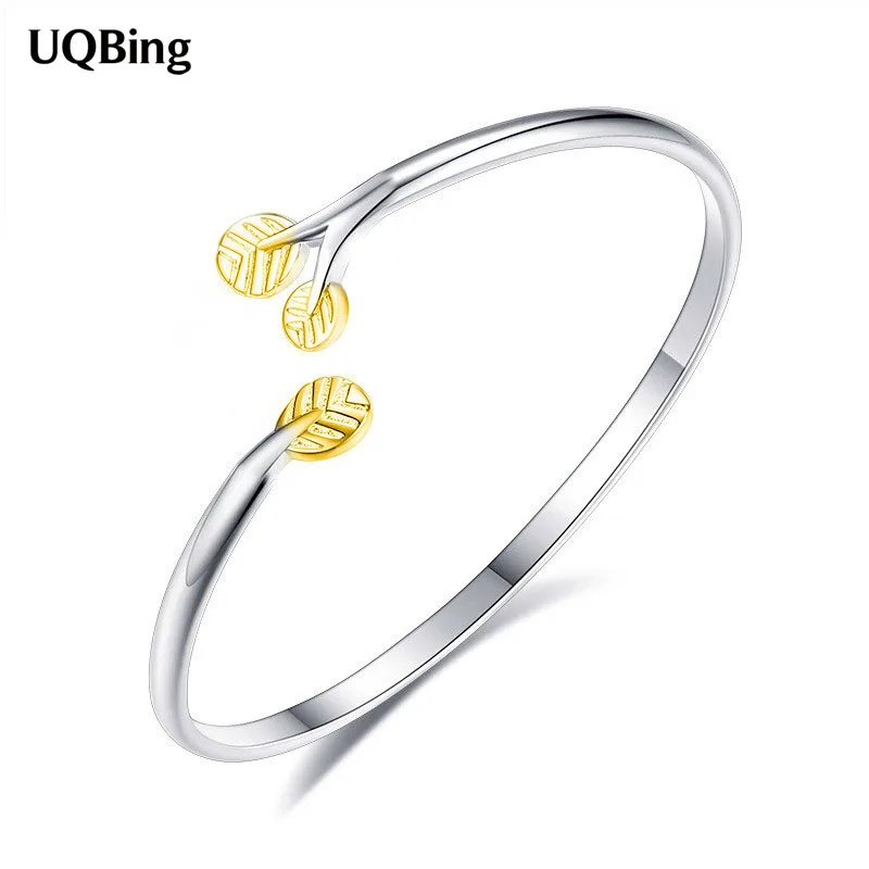 

925 Silver Leaves Bracelets & Bangles Ladies Party Gifts Jewelry