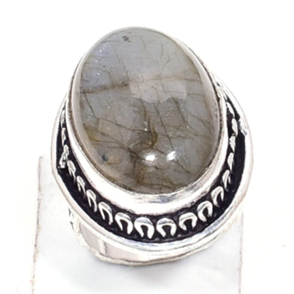 Натуральный Лабрадорит серебряное покрытие под медь женское ювелирное изделие