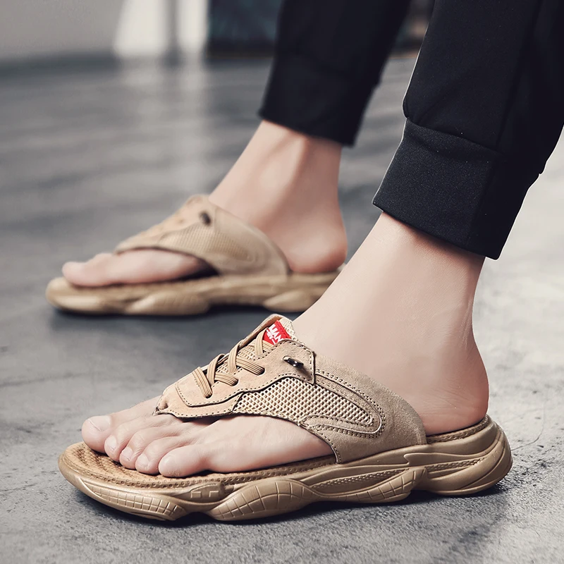 

Men Beach Sandals Shoes Men Sandals Slip On Sandles For Mens Beach Comfort Sandalias Playa Hombre Dress Handmade Summer Footwear