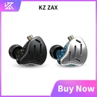 Плотным верхним ворсом KZ ZAX вкладыши Наушники 7BA 1DD гибридной технологии 16 единиц Hi-Fi монитор с басом наушники Шум шумоподавления наушники KZ ZSA ZSX ZST X