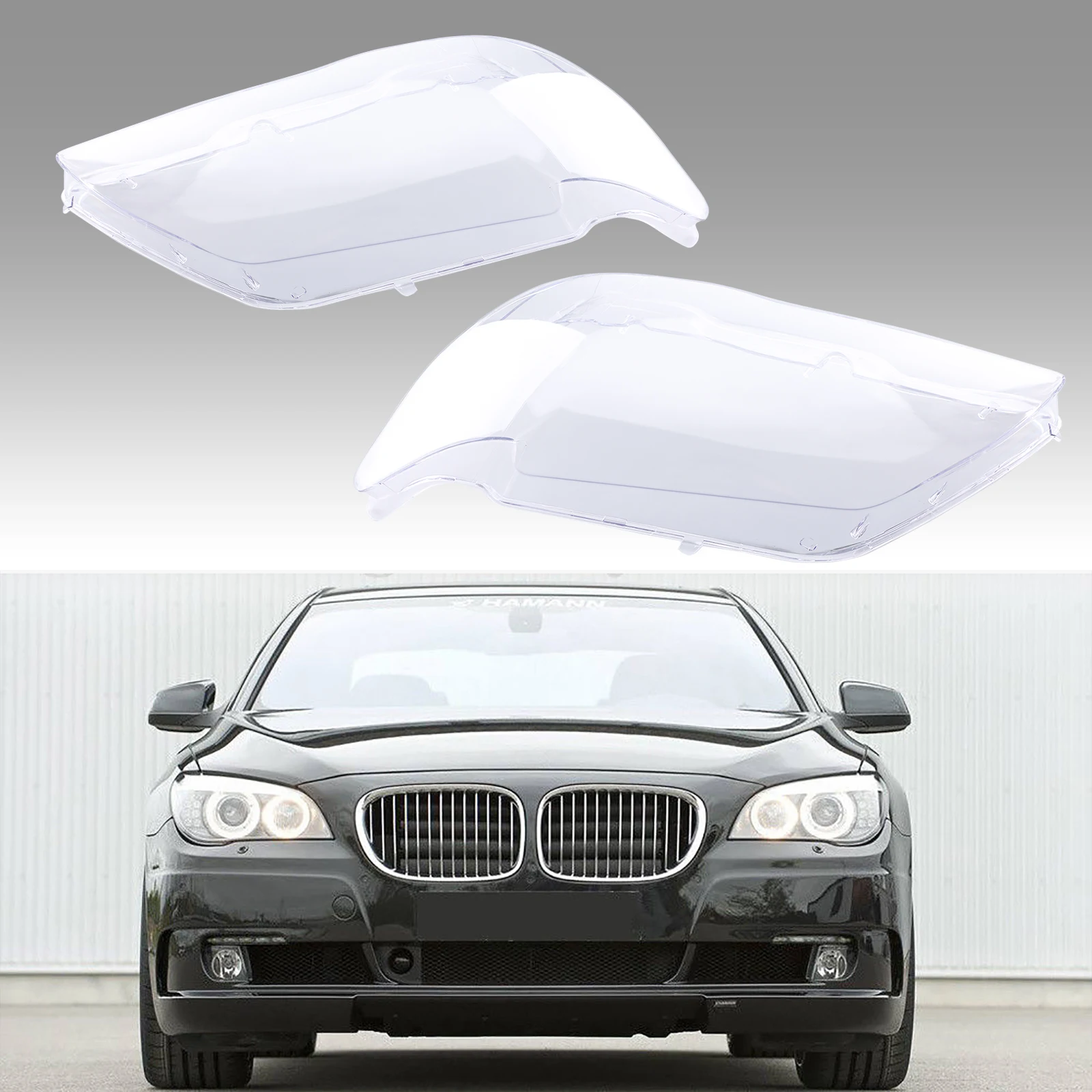 

Topteng 1 Pair Headlight Glass Headlamp Lens Cover L&R For BMW 7 E65 / E66 LCI 2005-2008 Headlight Cover Len Car Auto Parts