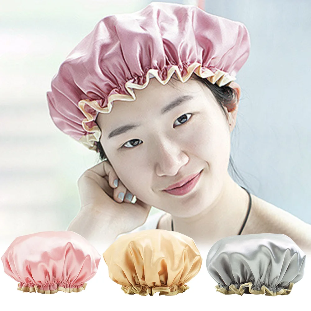 

Reusable Waterproof Elastic Band Bath Shower Cap Spa Large Travel Cooking,