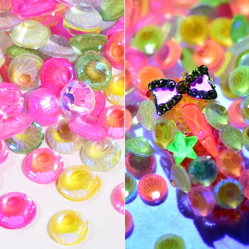 Флюоресцентные стразы с блестками светящиеся флюоресцентные без горячей