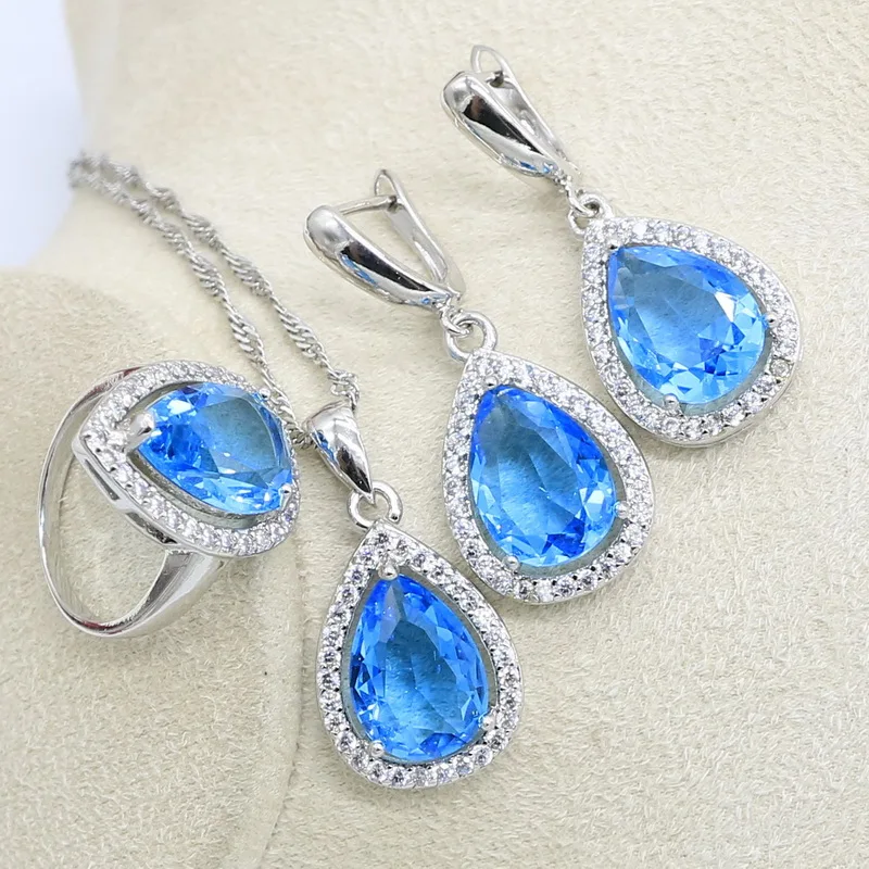 Наборы натуральных свадебных ювелирных изделий серебряные серьги невесты для