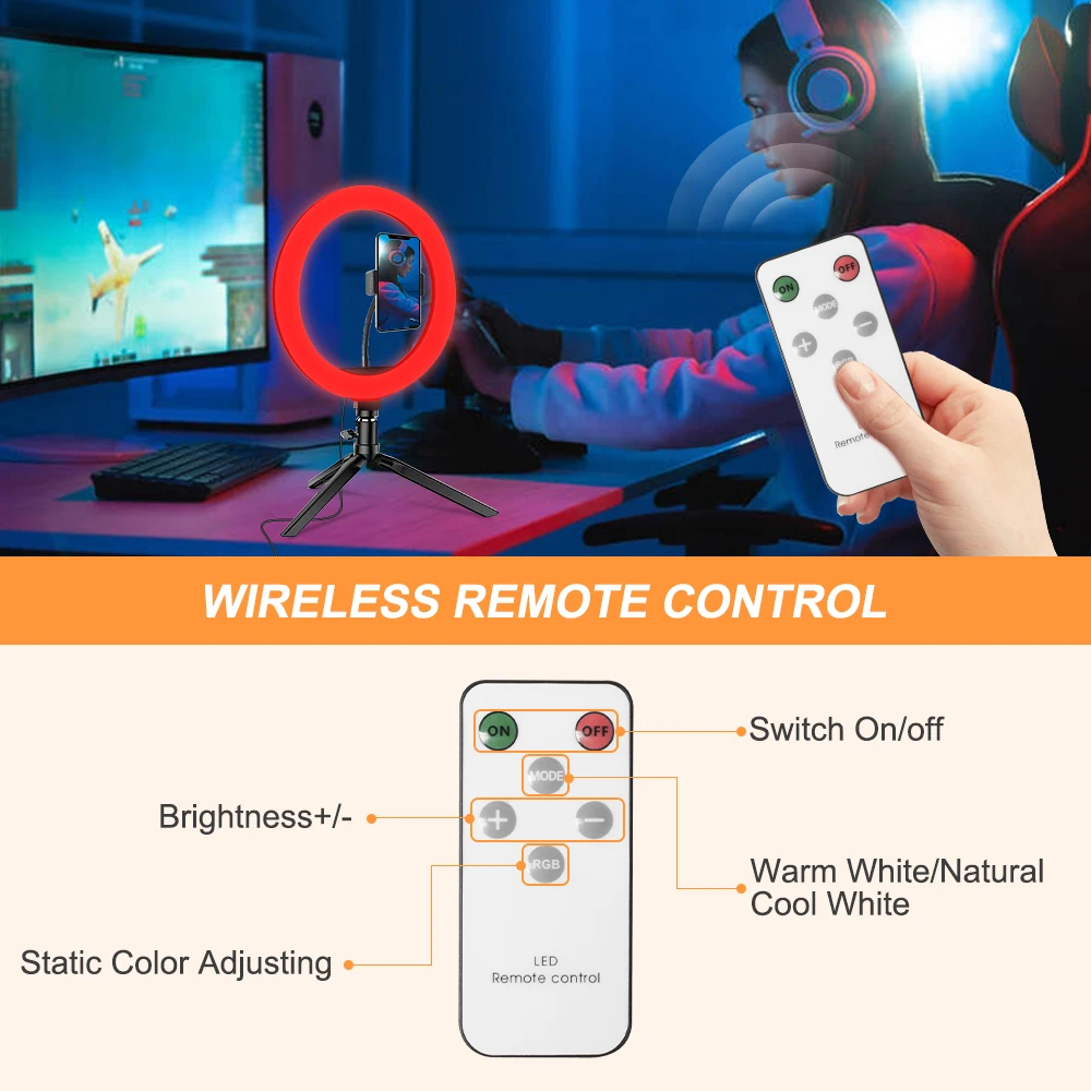 Светосветильник кольцо профессиональное с дистанционным управлением