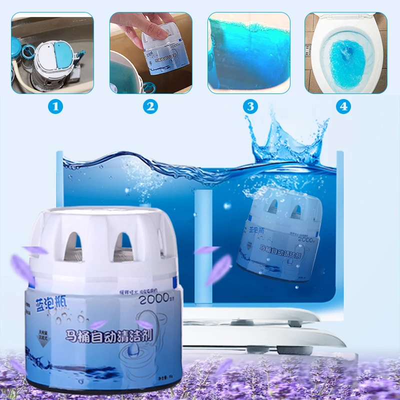 Синий пузырьковый очиститель для ванной комнаты 1 шт. бутылочка очищающего геля